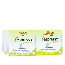 Load image into Gallery viewer, Caffe Trombetta - NESPRESSO® Compatible - Compostable - Pregiato - 100% Arabica Blend