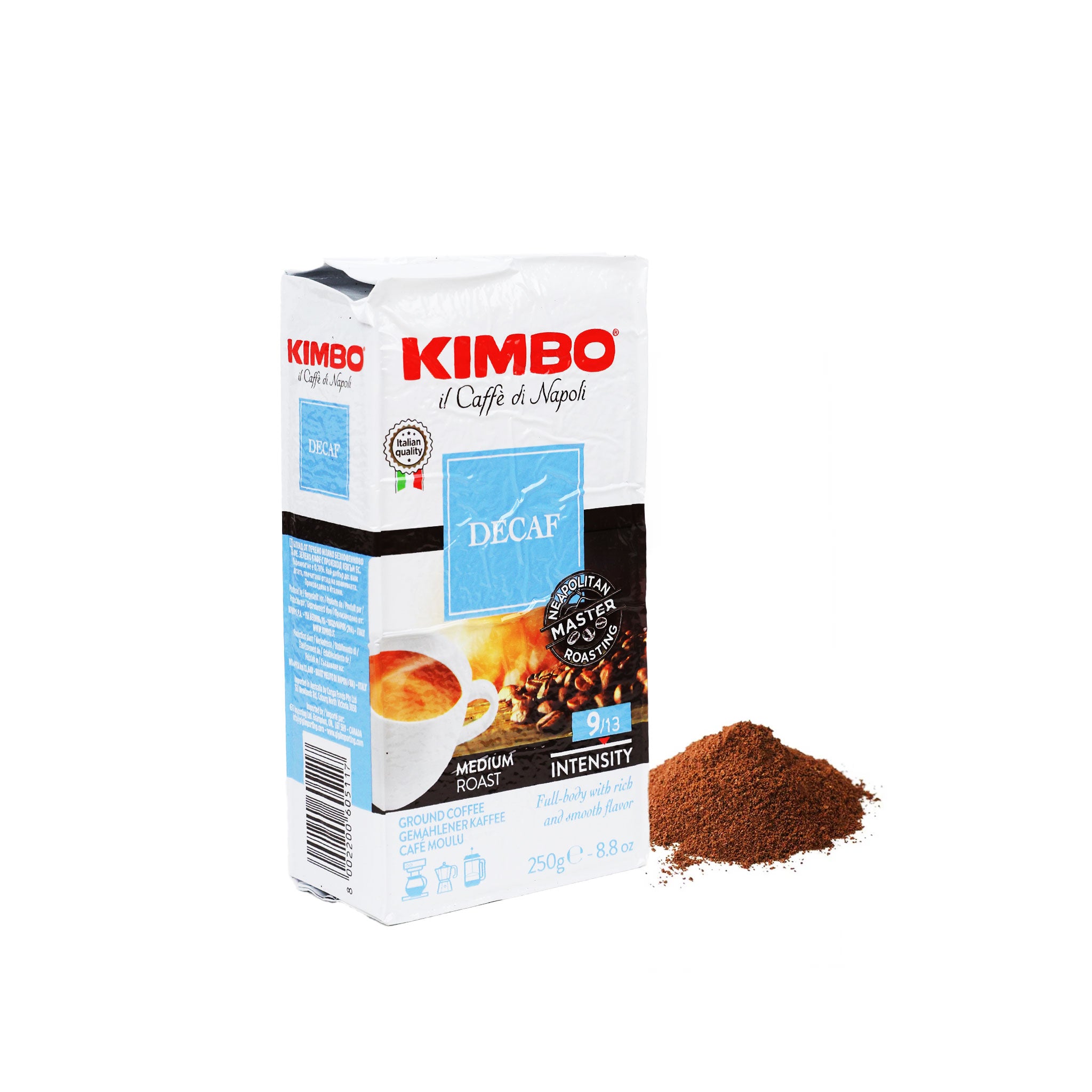 Café Moulu Espresso KIMBO Decaffeinato A Blend - 250 gr