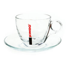 Load image into Gallery viewer, Kimbo - Cappuccino Coffee Cups - Clear Glass - Set of 6 Cups and Saucers
