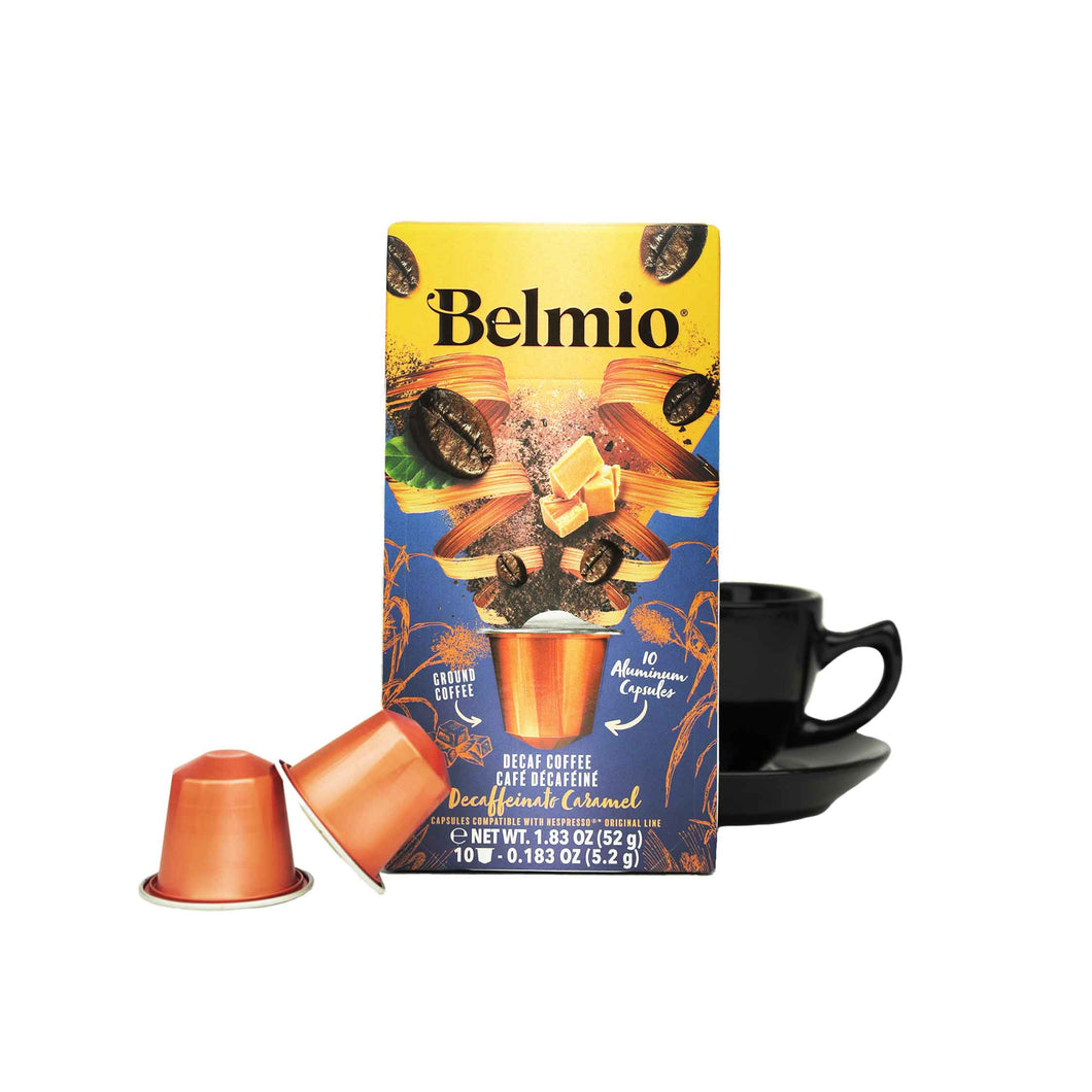 Belmio NESPRESSO® Compatible Capsules - Decaffeinato Caramel Flavored - 10/20/40/80