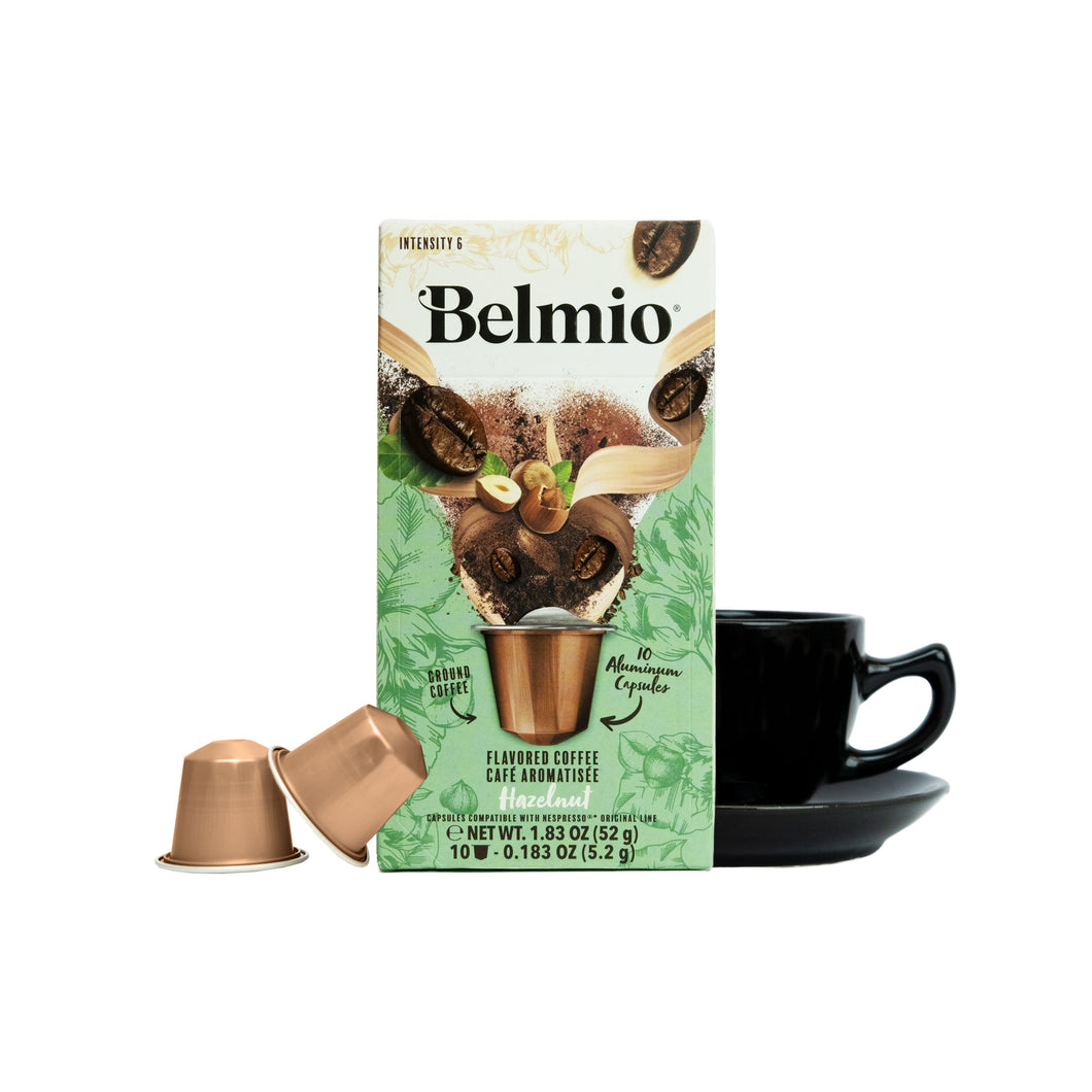 Belmio NESPRESSO® Compatible Capsules - Hazelnut Flavored - 10/20/40/80