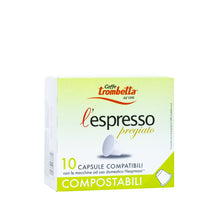 Load image into Gallery viewer, Caffe Trombetta - NESPRESSO® Compatible - Compostable - Pregiato - 100% Arabica Blend
