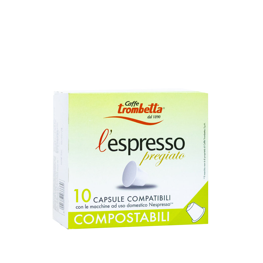 Caffe Trombetta - NESPRESSO® Compatible - Compostable - Pregiato - 100% Arabica Blend