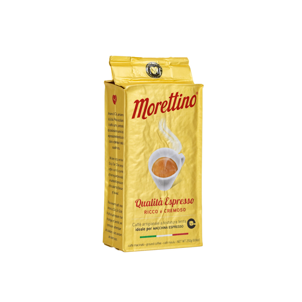 Morettino - Espresso Grind - Qualità Espresso - Ricco & Cremoso - 250 Gms