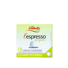 Load image into Gallery viewer, Caffe Trombetta - NESPRESSO® Compatible - Compostable - Pregiato - 100% Arabica Blend
