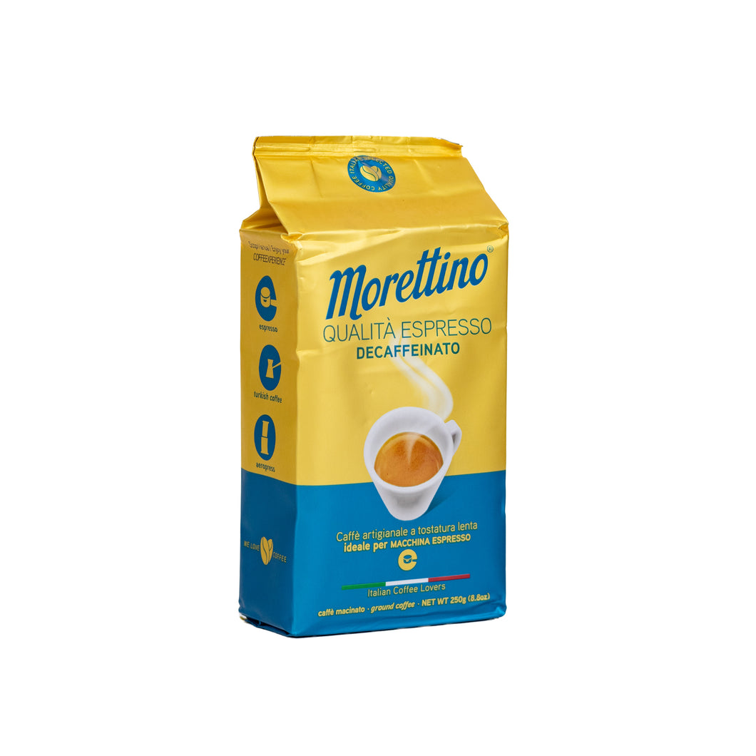 Morettino - Espresso Grind - Qualità Espresso - Decaffeinato - 250 Gms