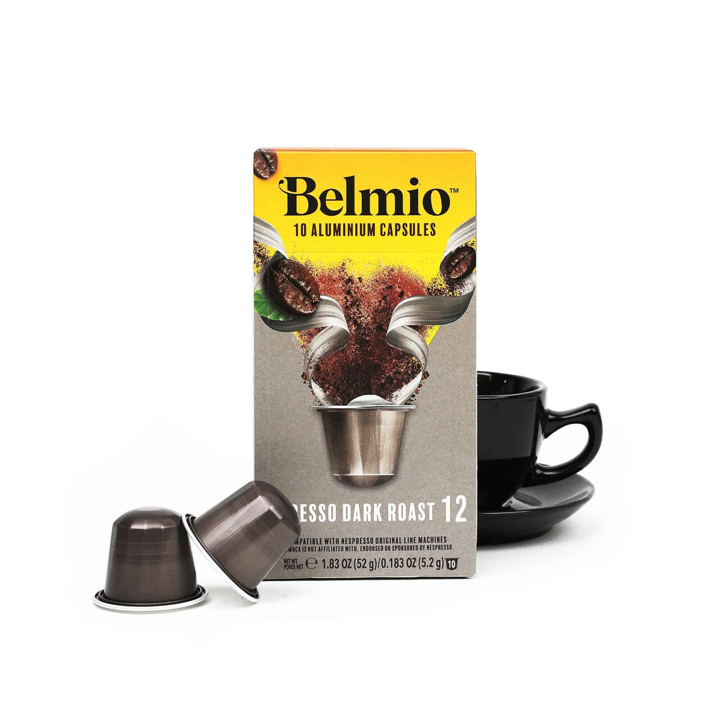 Belmio NESPRESSO® Compatible Capsules - Espresso 12 - Dark Roast - 10/20/40/80
