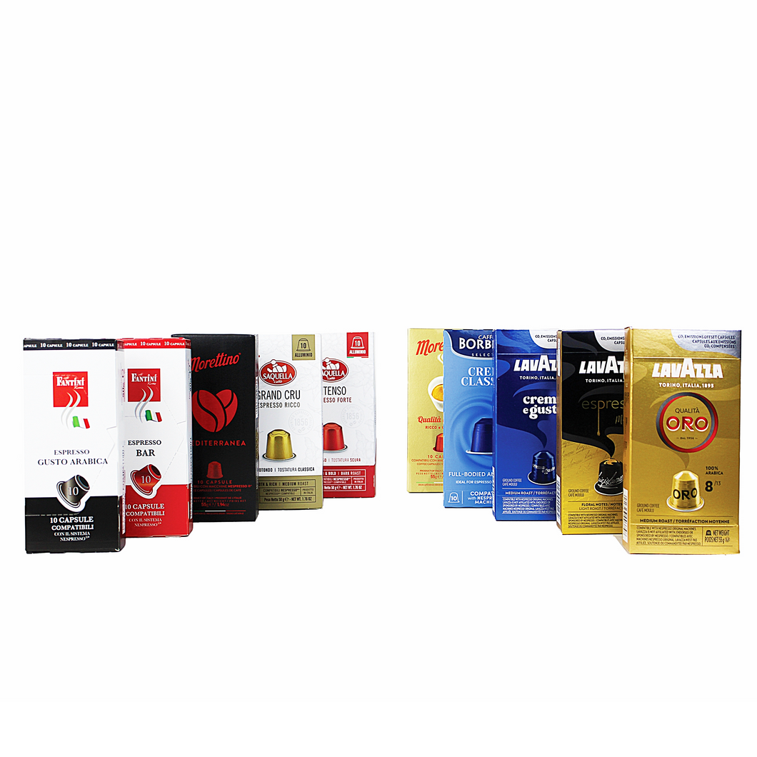 Premium NESPRESSO®** Compatible Capsule Discovery Pack - 100 Capsules