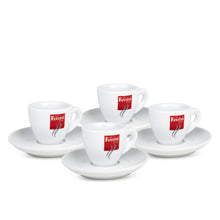 Load image into Gallery viewer, Fantini - Espresso Coffee Cups - Modern - Set of 4 White Cups and Saucers
