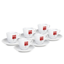 Load image into Gallery viewer, Fantini - Espresso Coffee Cups - Contemporary - Set of 6 White Cups and Saucers
