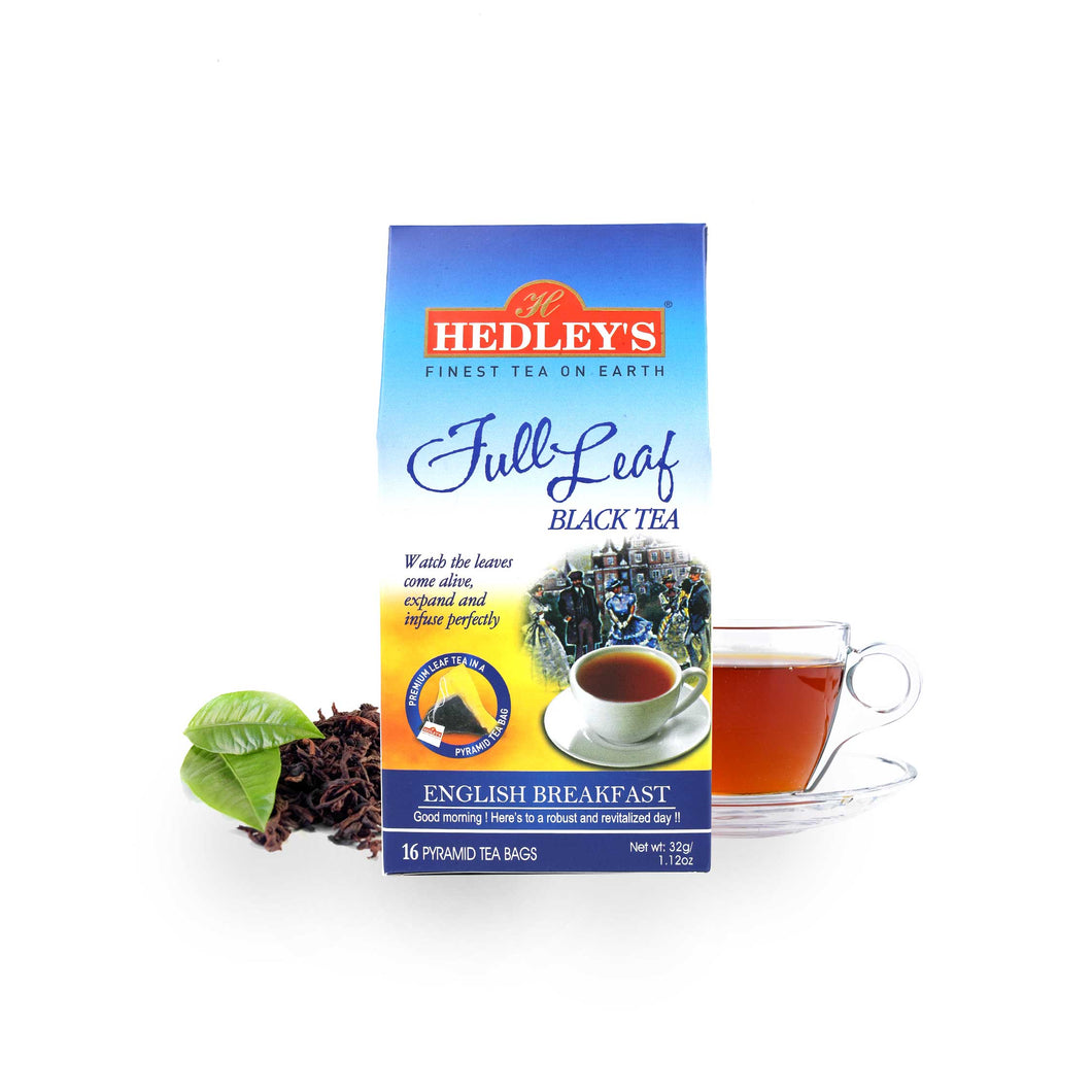 Hedley's Full Leaf Black Tea - English Breakfast - 16 Pyramid Tea Bags