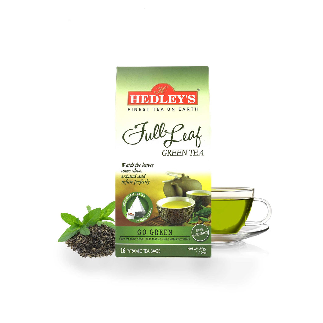 Hedley's Full Leaf Green Tea - 16 Pyramid Tea Bags