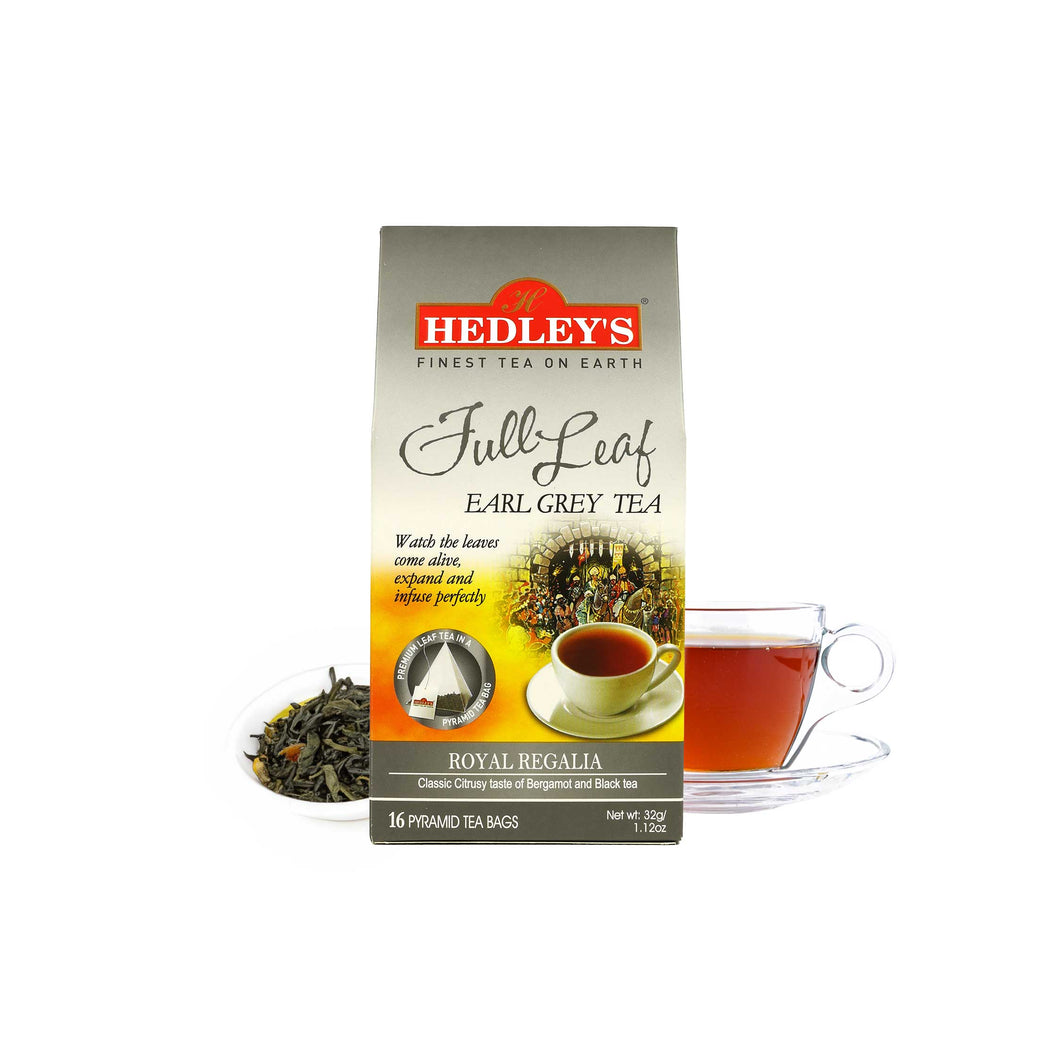 Hedley's Full Leaf Black Tea - Earl Grey - 16 Pyramid Tea Bags