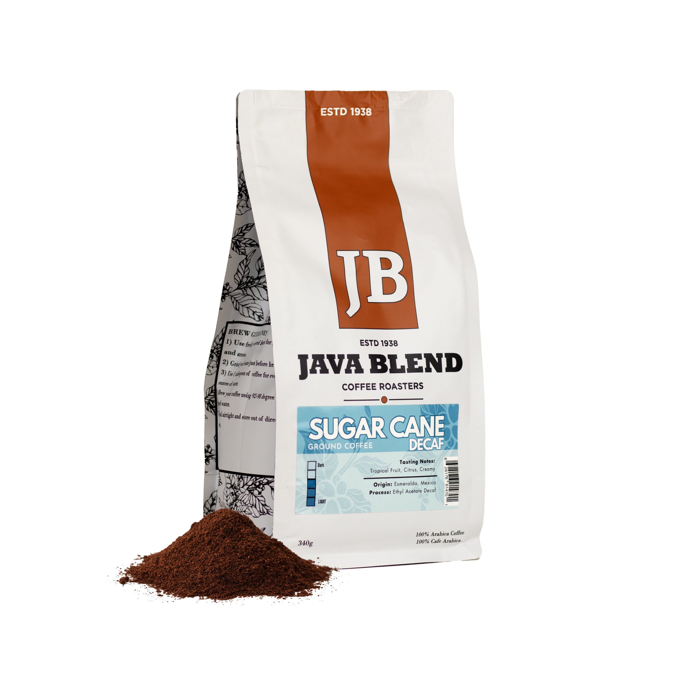 Java Coffee Decaf Java Blend - Espresso Ground Coffee - Sugar Cane Decaf