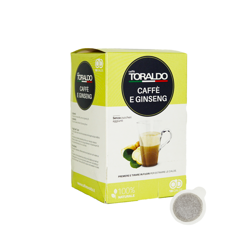 Caffe Toraldo - E.S.E. Pods - Coffee & Ginseng - Single Serve Compostable Pods