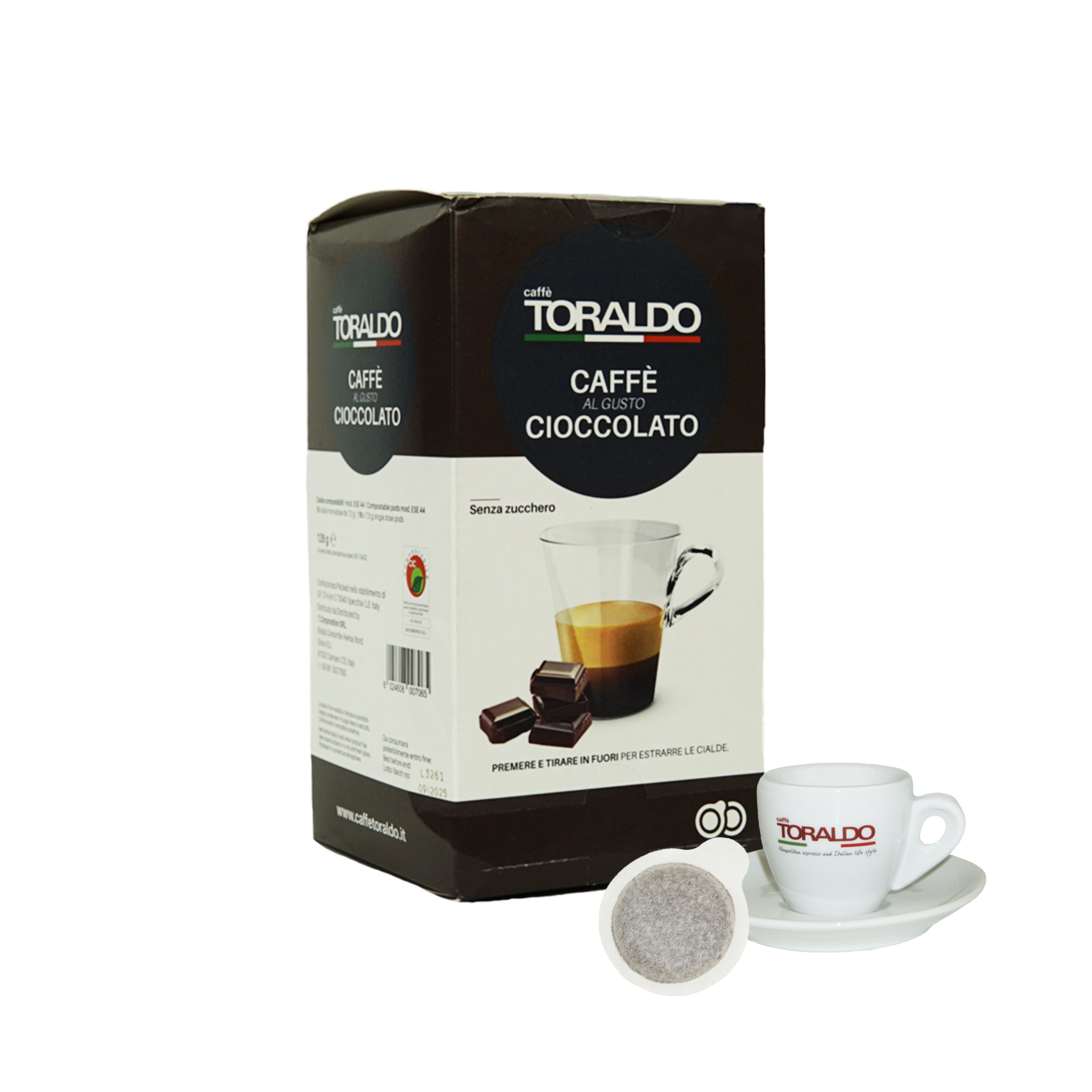Caffe Toraldo - E.S.E. Pods - Chocolate Flavored Coffee - Single Serve Compostable Pods