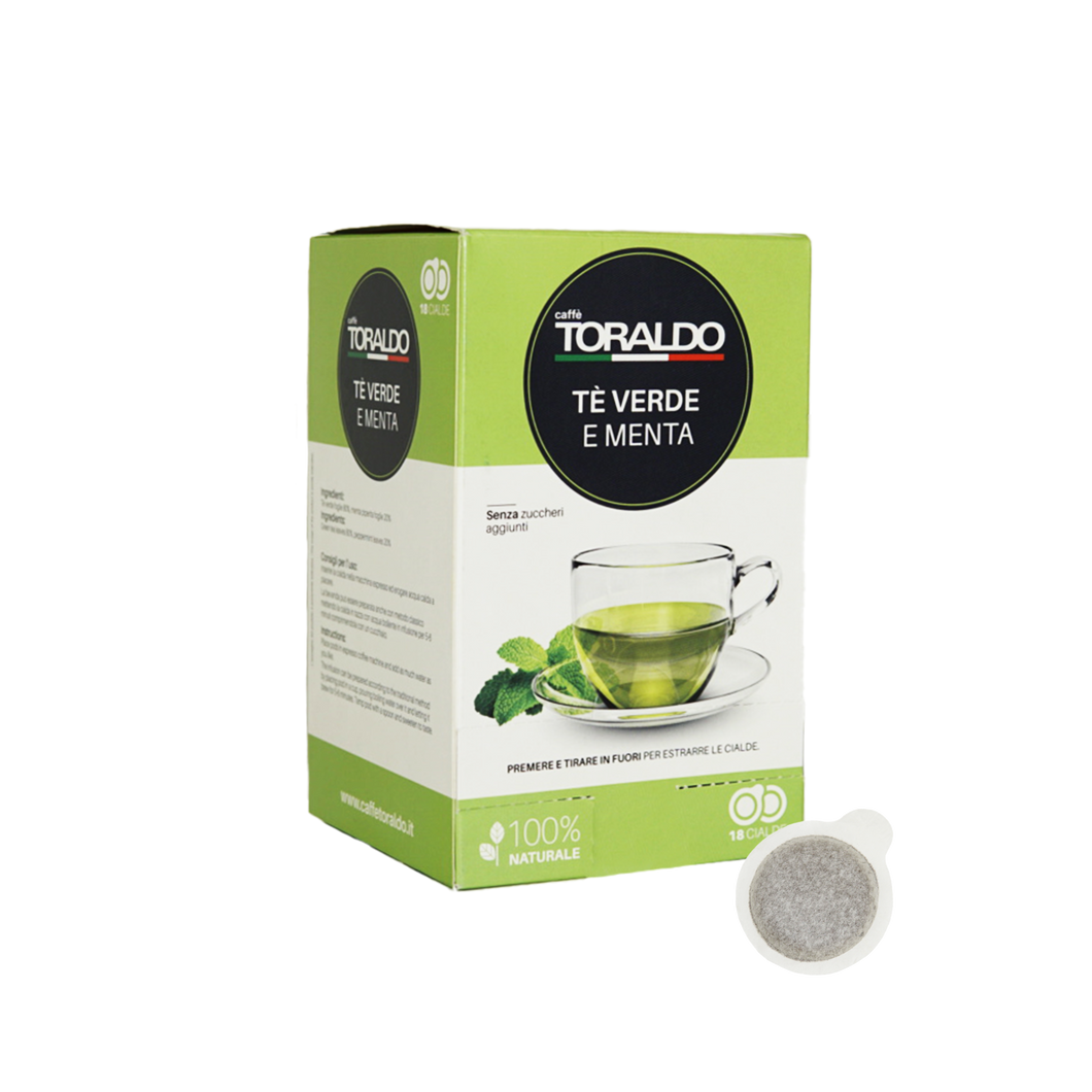 Caffe Toraldo - E.S.E. Pods - Green Tea & Mint - Single Serve Compostable Pods