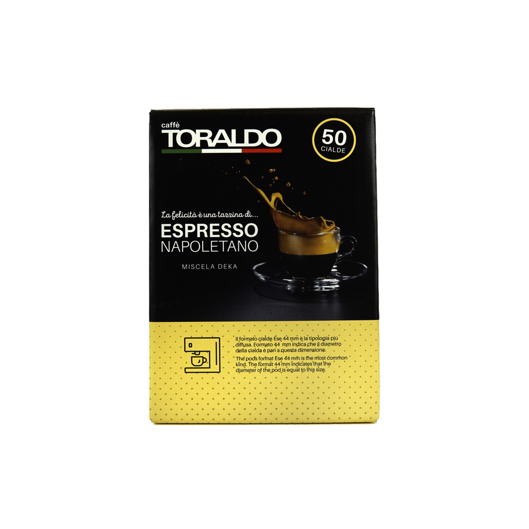 Caffe Toraldo - E.S.E. Pods - Decaffeinated Blend - Single Serve Compostable Pods