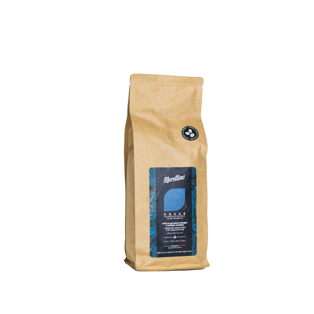 Aquae - Organic 100% Arabica - Whole Coffee Beans - Naturally Decaffeinated