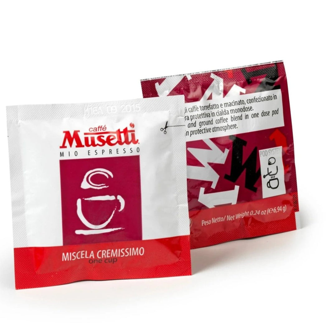 Caffe Musetti - E.S.E. Pods - Cremissimo - Medium/Dark Roast - Single Serve Compostable Pods