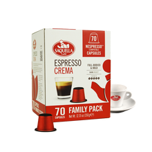 Load image into Gallery viewer, Saquella - NESPRESSO® Compatible - Espresso Crema - Economy Pack - 70 Capsules
