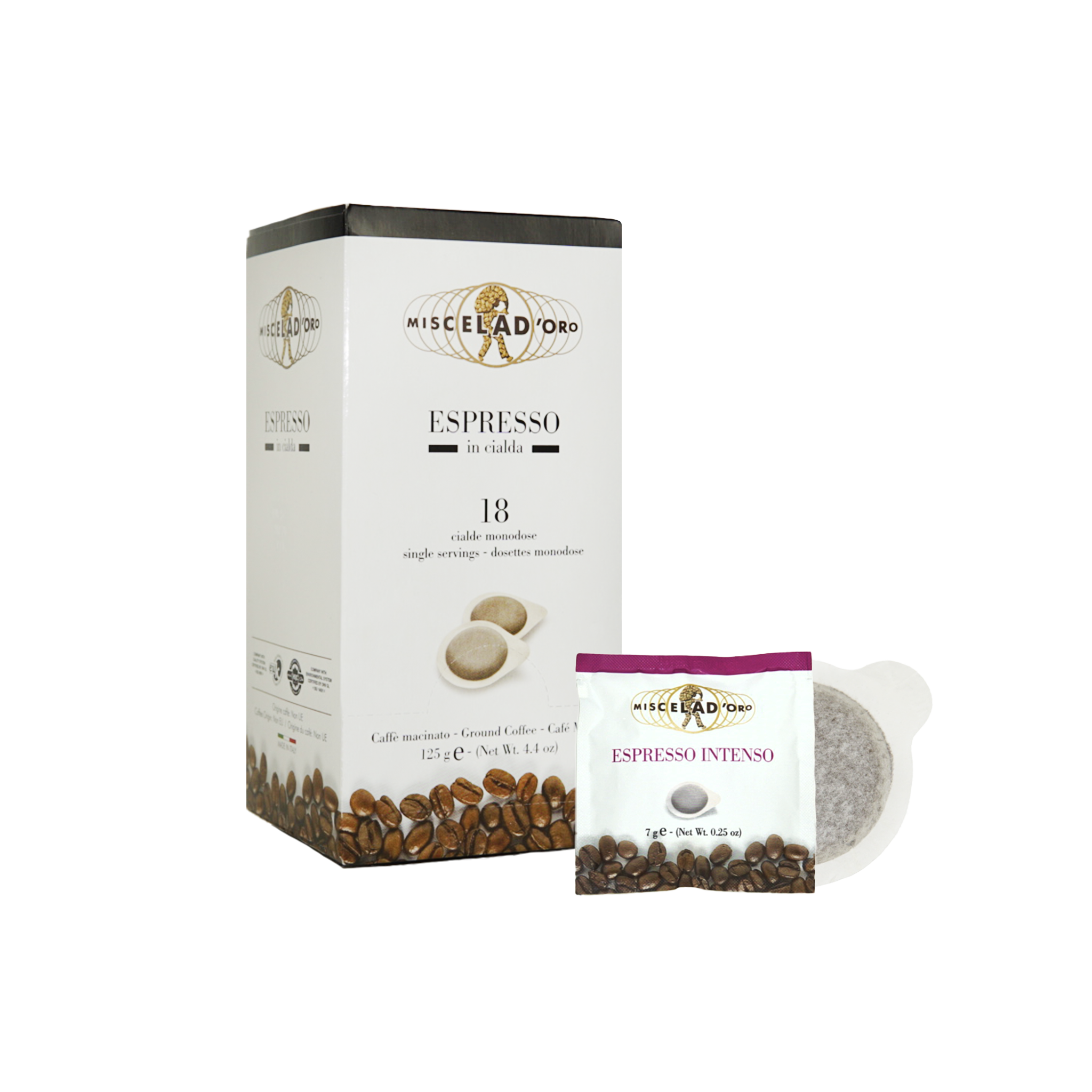 Miscela D'Oro E.S.E. Pods Intenso Single Serve Compostable Pods