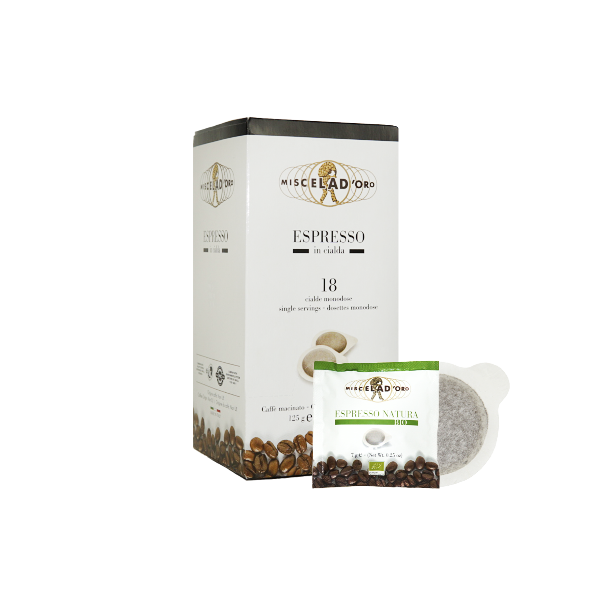 Miscela D'Oro - E.S.E. Pods - Espresso Natura - Organic - Single Serve