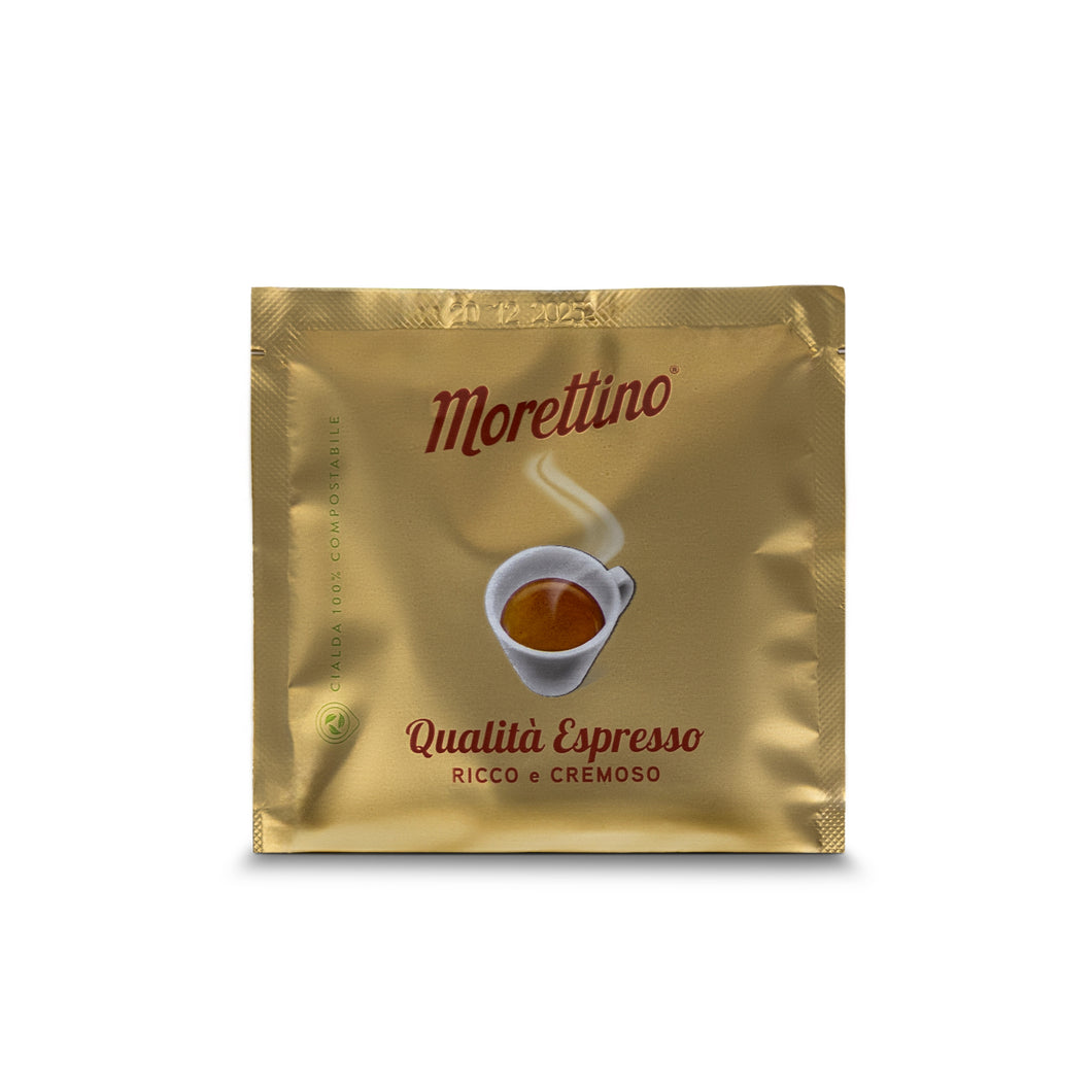 Morettino - E.S.E. Pods - Qualita Espresso - Ricco & Cremoso - Single Serve Compostable Pods
