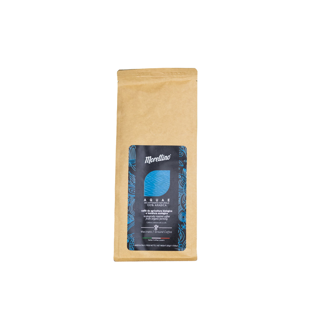 Aquae - Organic 100% Arabica - Espresso Ground Coffee - Naturally Decaffeinated