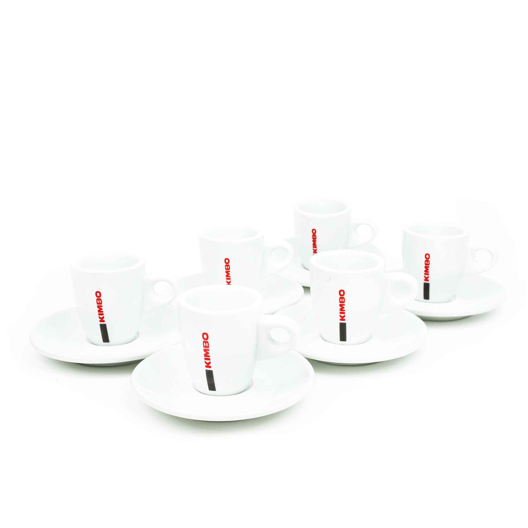 Kimbo - Espresso Coffee Cups - Set of 6 Original Cups and Saucers