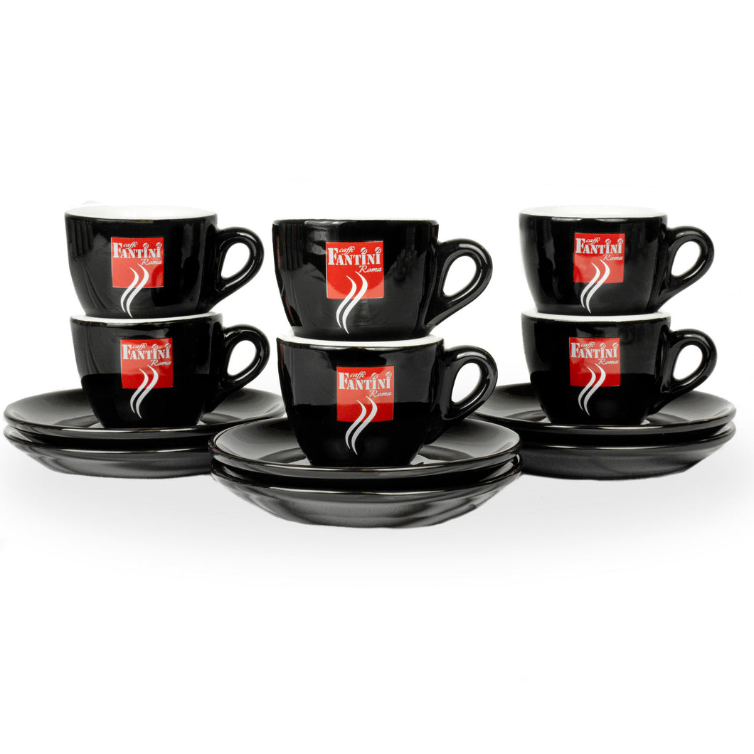 Fantini - Espresso Coffee Cups - Original Cups and Saucers - Black