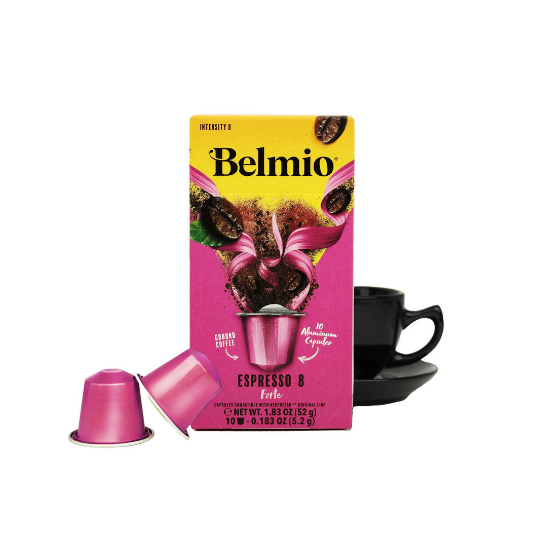 Belmio NESPRESSO® Compatible Capsules - Espresso 8 - Forte - 10/20/40/80