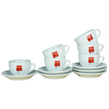 Load image into Gallery viewer, Fantini - Cappuccino Coffee Cups - Set of 6 White Cups and Saucers
