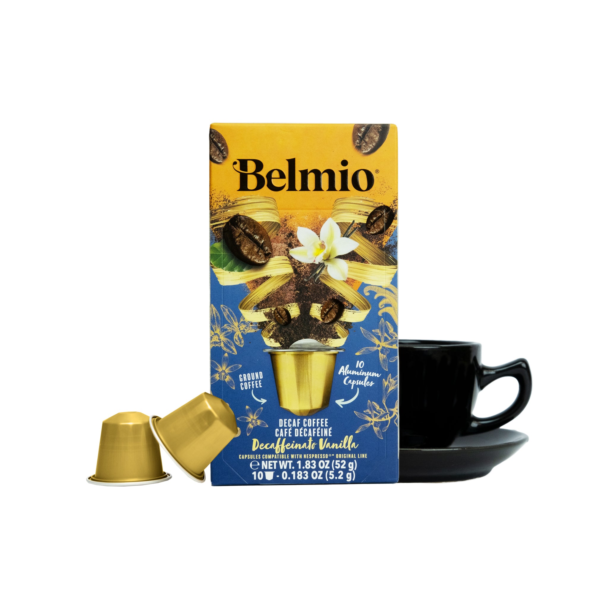 Belmio NESPRESSO Compatible Capsules Decaffeinato Vanilla Flavored 10 20 40 80