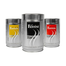 Load image into Gallery viewer, Fantini - Espresso Grind -  Collection - Black, Gold and Silver - 3 x 250 Gms Tins
